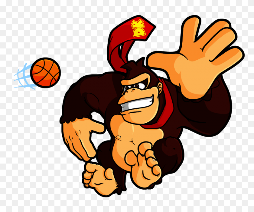 900x739 Donkey Kong Playing Basketball - Donkey Kong Clipart