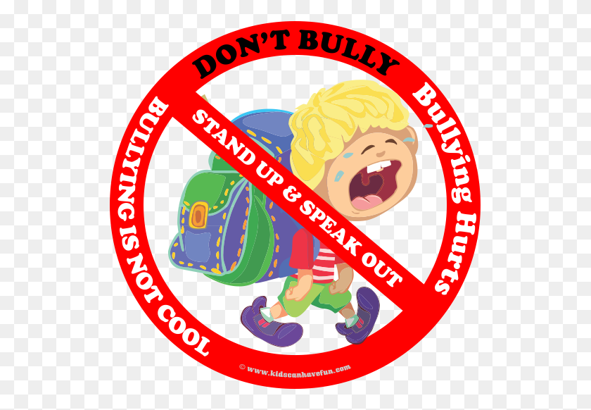 527x522 Don't Bully Iron On Behavioral Charts Bullying - Stop Bullying Clipart