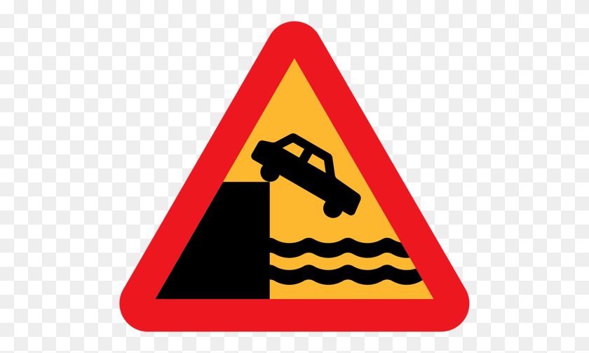 500x443 Don't Drive Over A Cliff Warning Traffic Sign Vector Image - Cliff Clipart