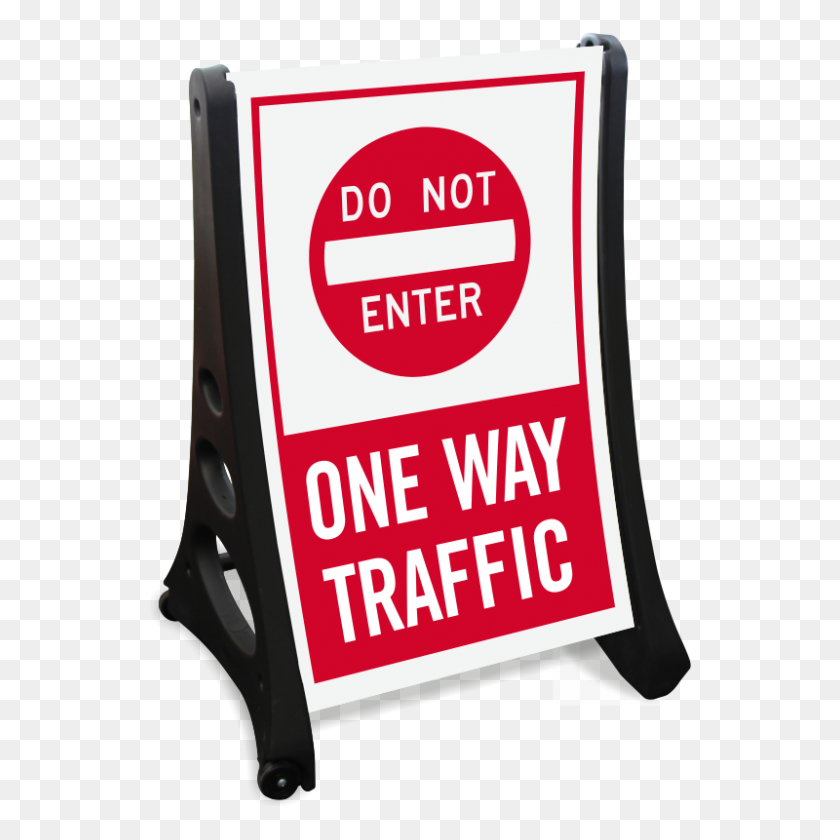 800x800 Dont Enter, One Way Traffic Portable Sidewalk Sign, Sku K Roll - Do Not Enter Sign PNG
