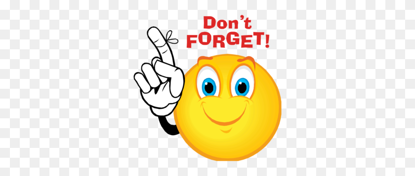 300x297 Dont Forget Smiley Office Stuff Smiley, Emoticon - Dont Forget Clip Art
