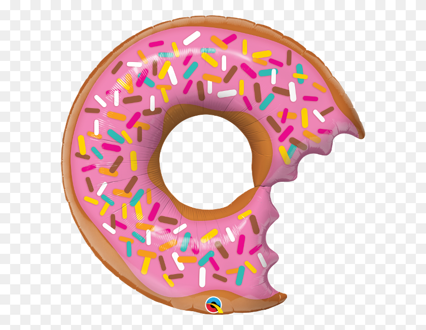 600x590 Donut Y Sprinkles Globo De Papel De Lujo - Sprinkle Donut Clipart