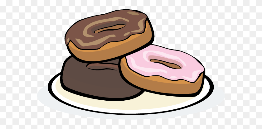 602x354 Donut Clip Art In Plate - Plate Clipart