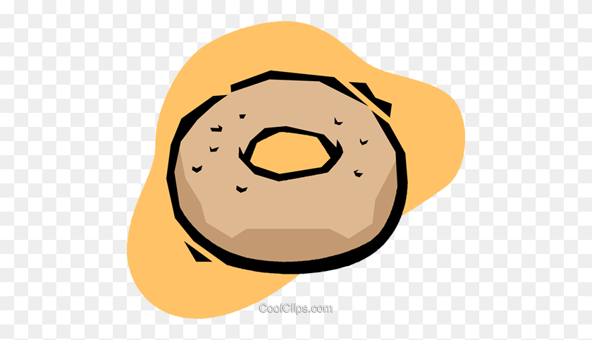 480x422 Donut Royalty Free Vector Clipart Illustration - Donut Clipart Free