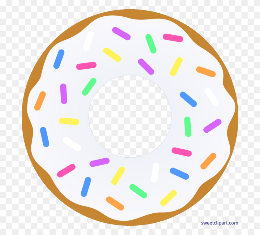 700x700 Donut Vanilla Sprinkles Clip Art - Vanilla Clipart