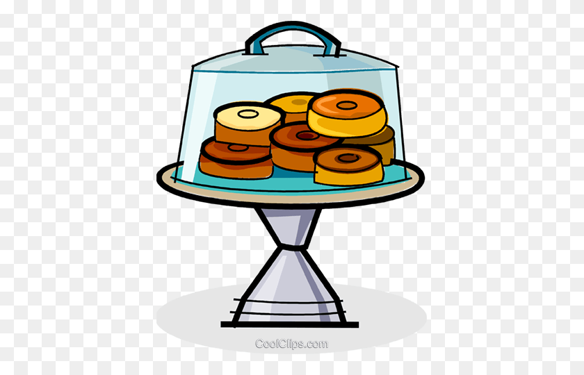 389x480 Donuts In A Display Case Royalty Free Vector Clip Art Illustration - Donut Clipart Free