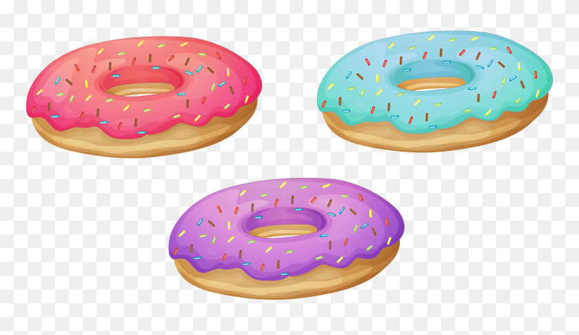7367x4024 Donuts Png Clipart - Sweets PNG