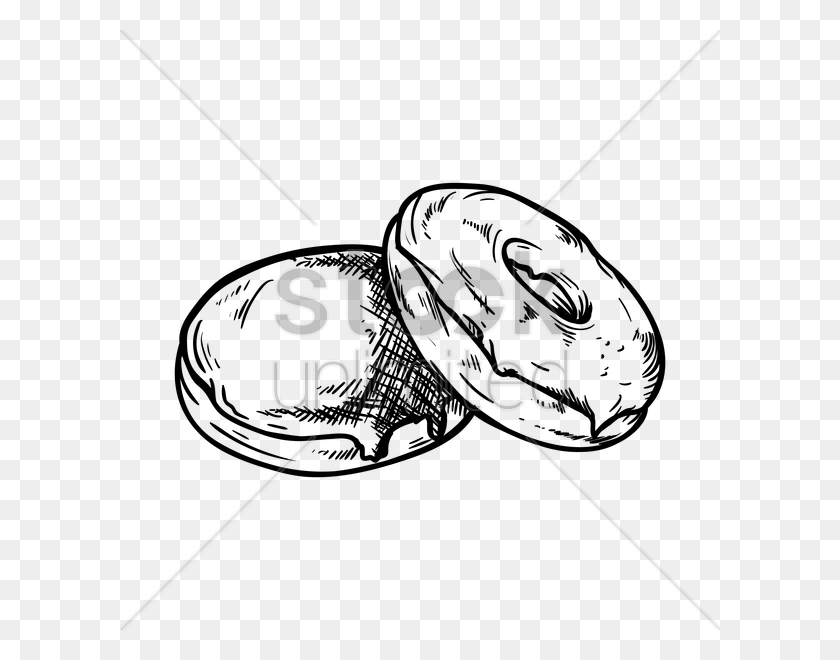 600x600 Пончики Векторное Изображение - Пончик Клипарт Черно-Белое