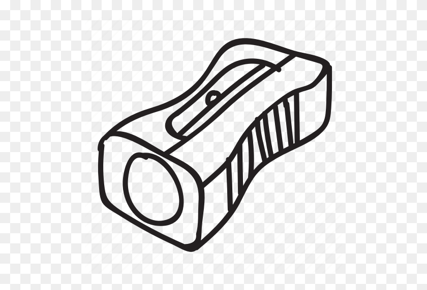 512x512 Doodle, Drawing, Hand Drawn, Pencil, Sharpener Icon - Pencil Sharpener Clipart Black And White