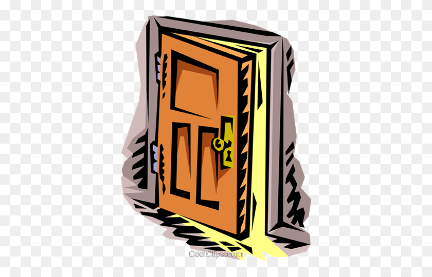 370x480 Дверь Приоткрыта Роялти Бесплатно Векторные Иллюстрации - Дверь Клипарт Png