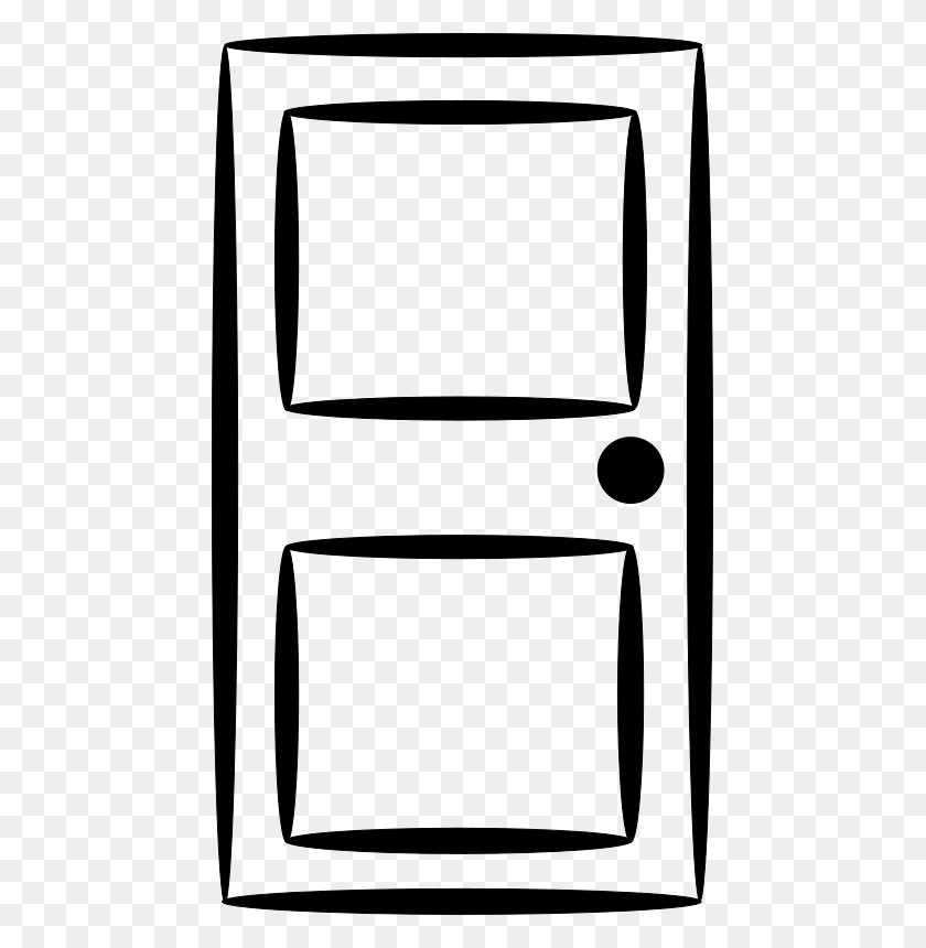 455x800 Door Black White Clipart - Car Clipart Black And White