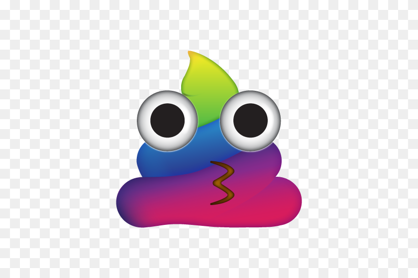 500x500 Dopey Emoji Poo Emojis - Rainbow Poop Emoji Clipart