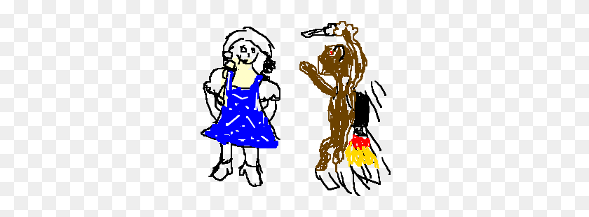 300x250 Dorothy Is Attacked - Flying Monkey Clip Art