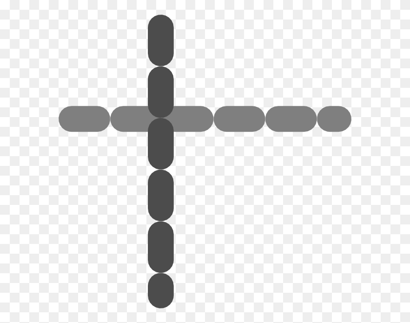 600x602 Dotted Cross Clip Art - Dotted Line Clipart
