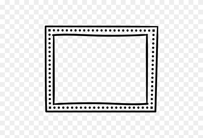 512x512 Dotted Line Frame Doodle - White Dotted Line PNG