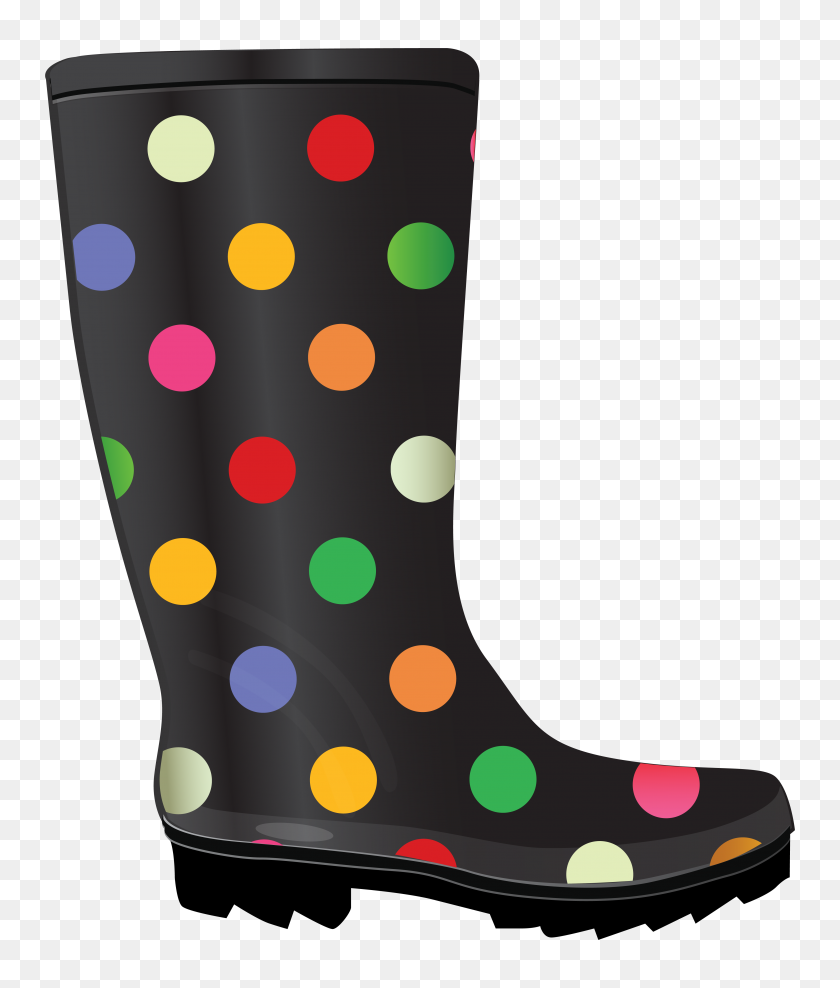 4482x5338 Dotted Rubber Boots Rain Boots And Rubber Products - Rain Boots Clipart
