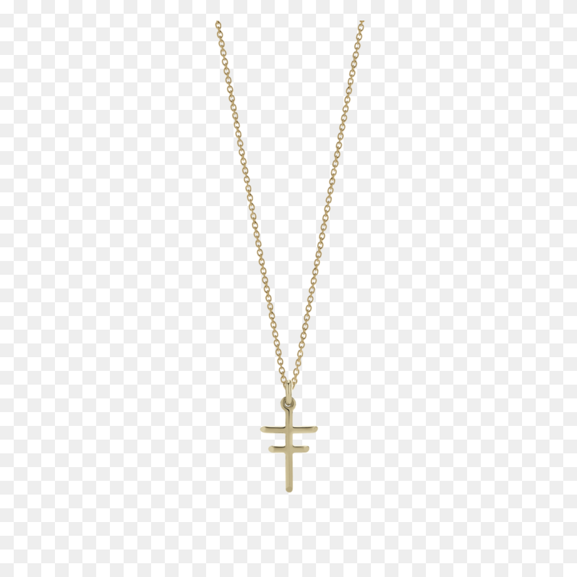 1024x1024 Double Cross Charm Necklace Meadowlark Jewellery - Cross Necklace PNG