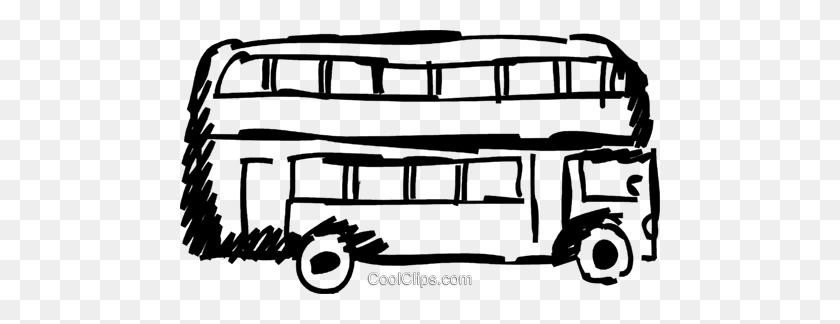 480x264 Double Decker Bus Royalty Free Vector Clip Art Illustration - Public Transport Clipart