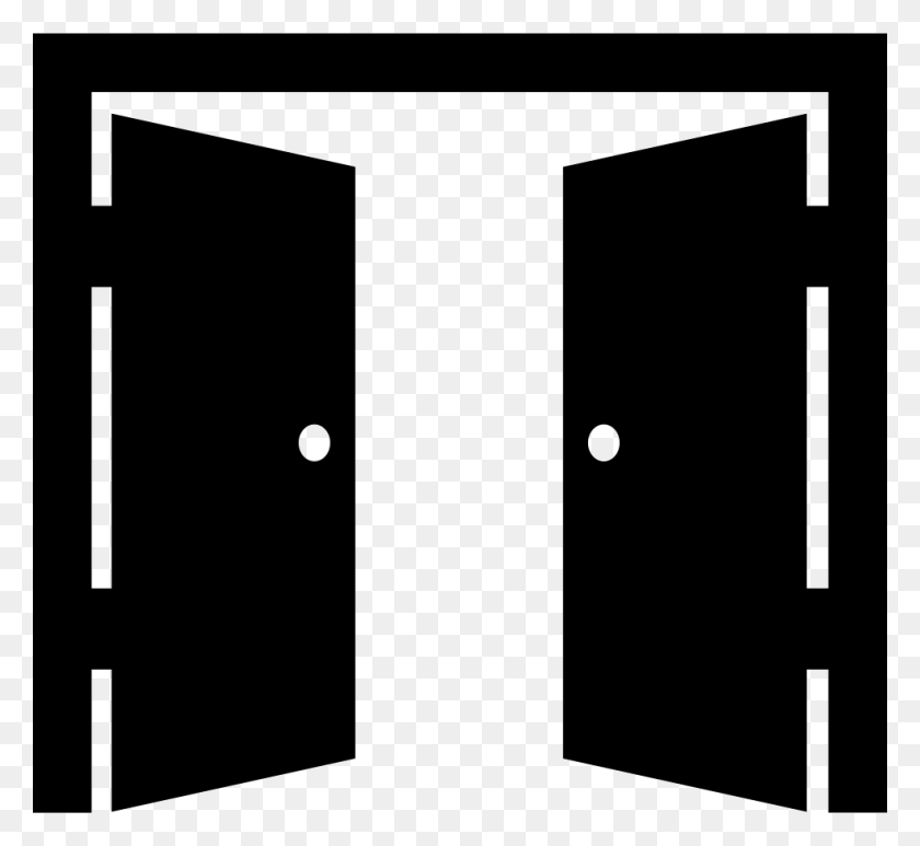 980x896 Двойная Дверь Открыта Значок Png Скачать Бесплатно - Дверь Png