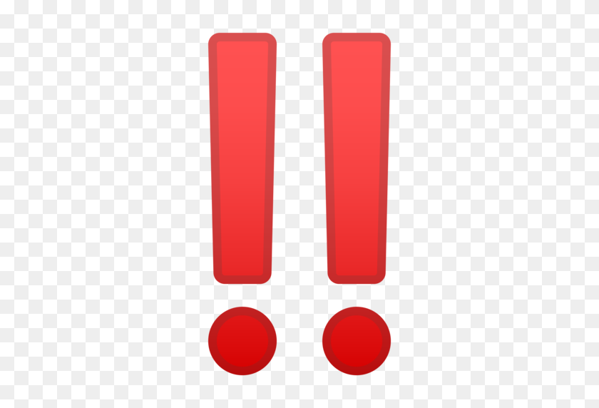 512x512 Double Exclamation Mark Emoji - Red Exclamation Point PNG