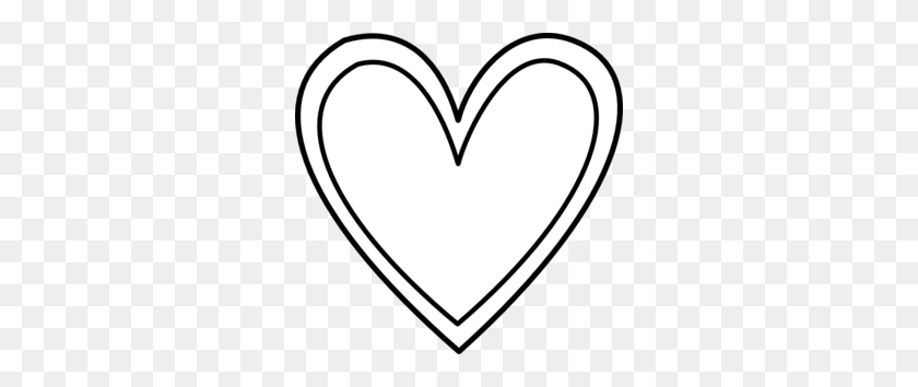 300x294 Двойное Сердце Черно-Белые Сердца Картинки Клипарт-Фестиваль - Клипарт В Форме Сердца Черно-Белый