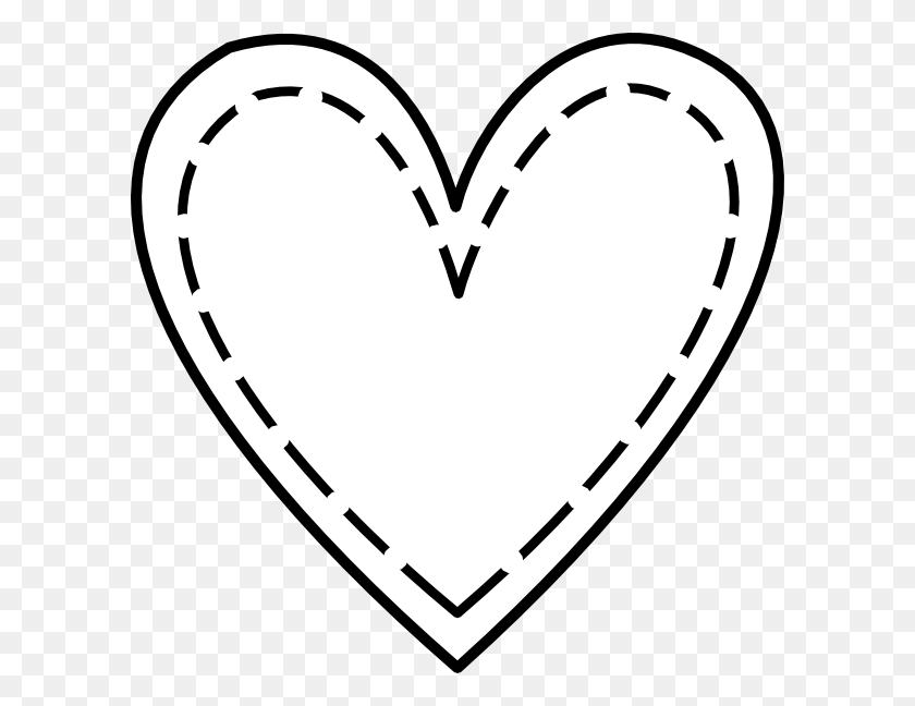 600x588 Double Heart Clip Art - White Heart Clipart