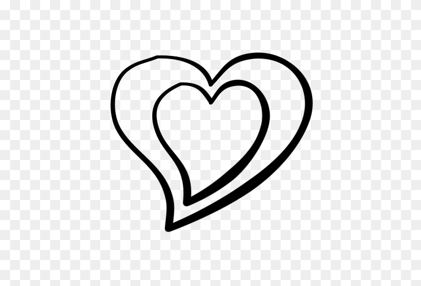 512x512 Двойное Сердце Сердца Клипарты Скачать Бесплатно Картинки - Разбитое Сердце Клипарт Черный И Белый