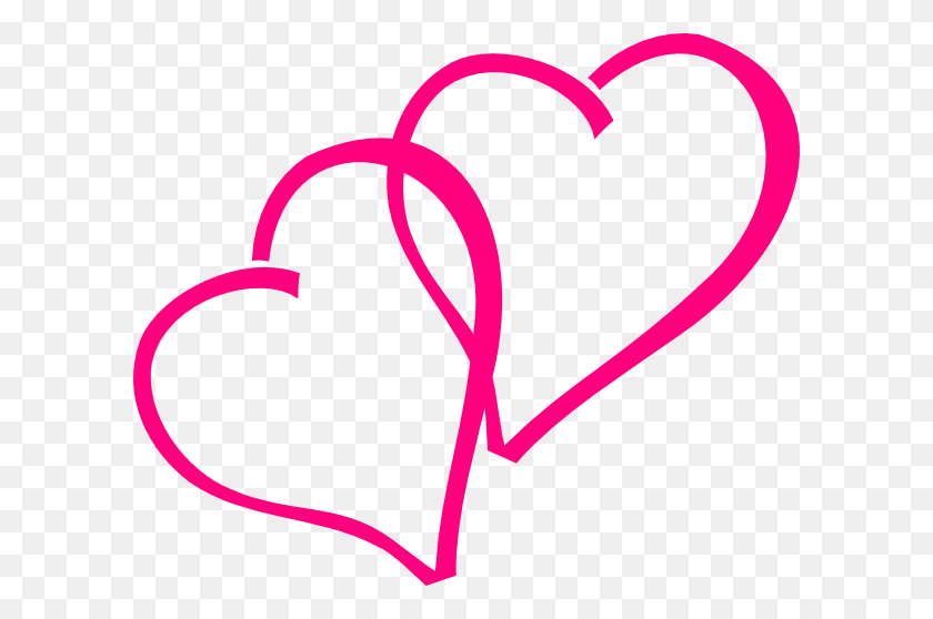 600x498 Double Heart Hot Pink Heart Clipart Free Images - Rock Wall Clipart