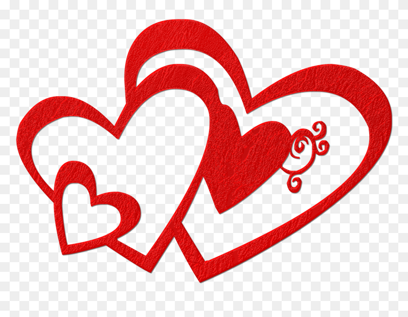 1600x1217 Corazones Dobles El Día De San Valentín - El Día De San Valentín Png