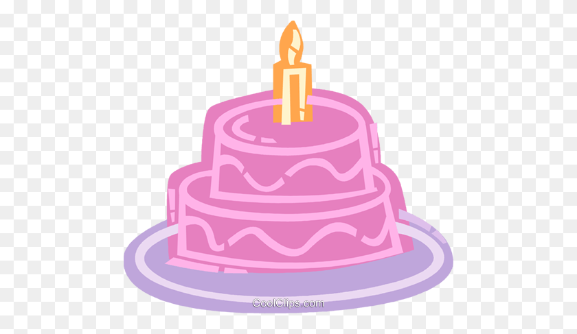 480x427 Double Layer Birthday Cake Royalty Free Vector Clip Art - Birthday Cake Clip Art