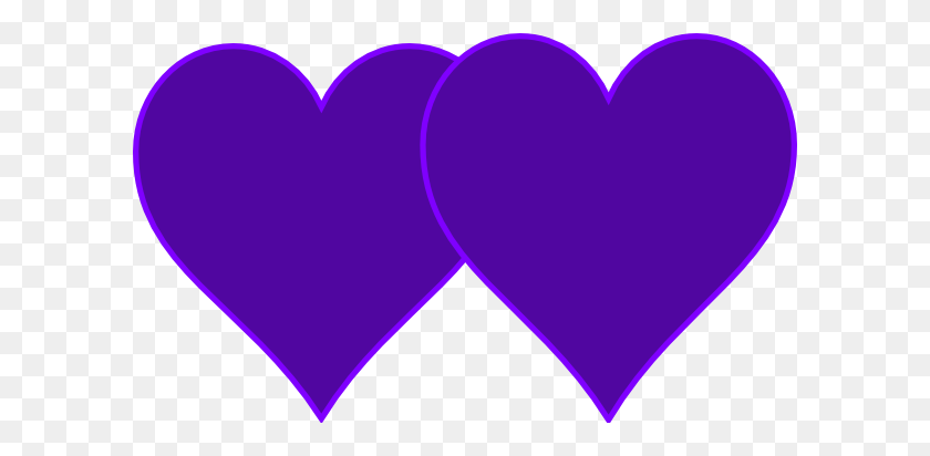 600x352 Двойные Линии Фиолетовые Сердца Картинки - Пурпурное Сердце Клипарт