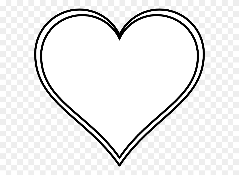 600x556 Double Outline Heart Without Excess White Around It Clip Arts - Body Outline Clipart