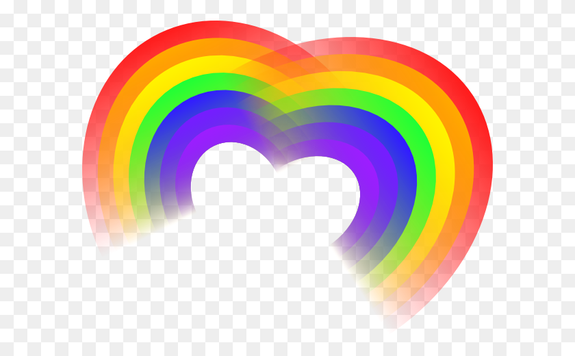 600x460 Double Rainbow Heart Clip Art - Rainbow Heart Clipart