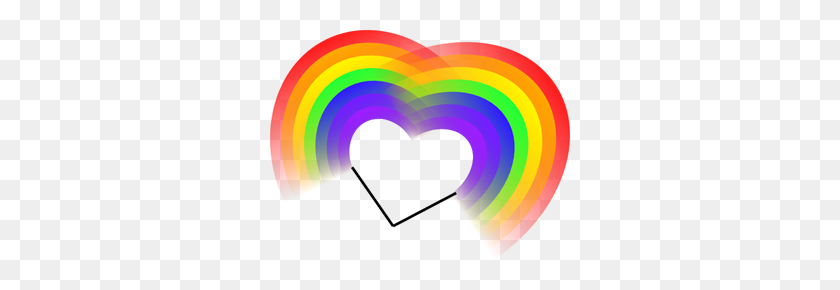 300x230 Double Rainbow Heart Png Clip Arts For Web - Rainbow Heart PNG
