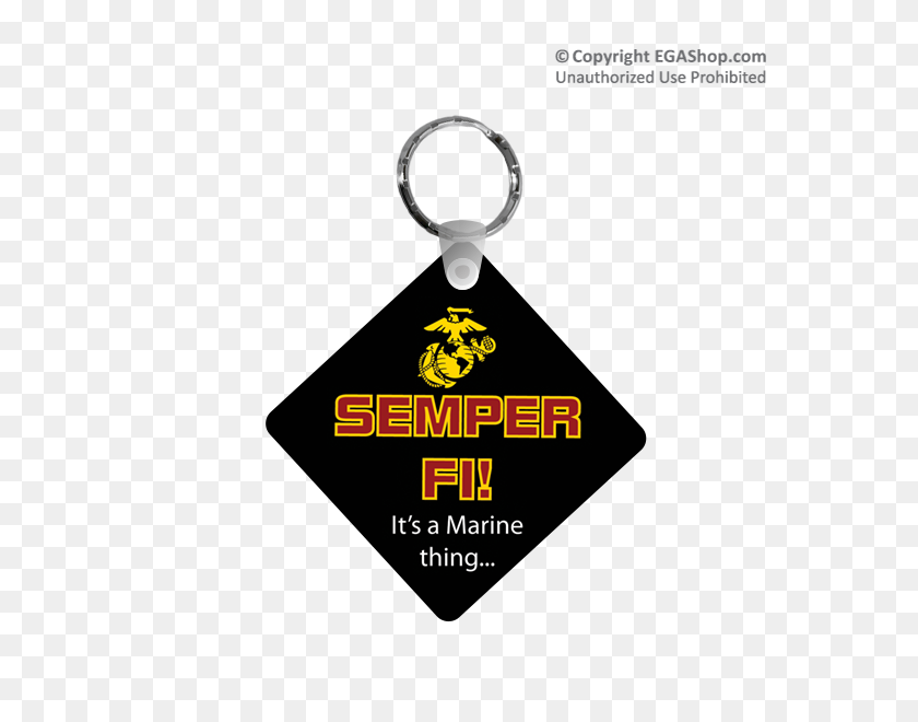 600x600 Double Sided Diamond Shaped Keychain Features Marine Corps Design - Eagle Globe And Anchor PNG