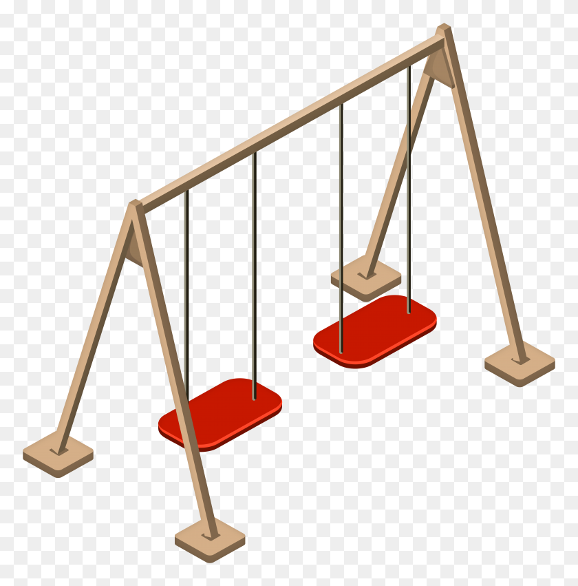 7881x8000 Double Wooden Swing Png Clip Art - Outdoor Clipart