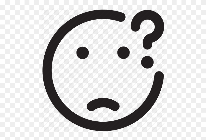 512x512 Doubt, Emoticon, Insecure, Outlines, Question Icon - Doubt PNG