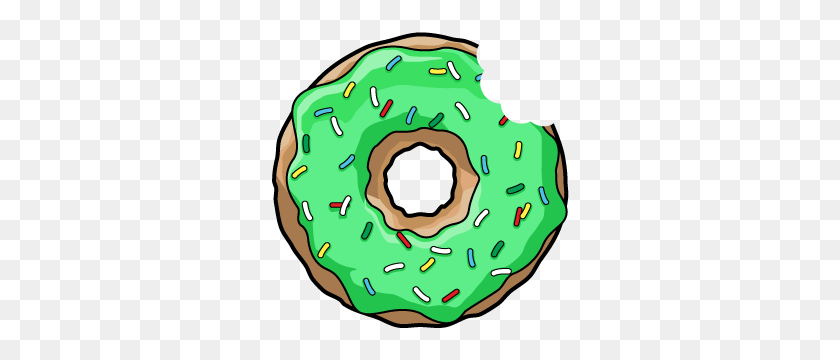 300x300 Doughnut Clipart Green - Donut PNG Clipart