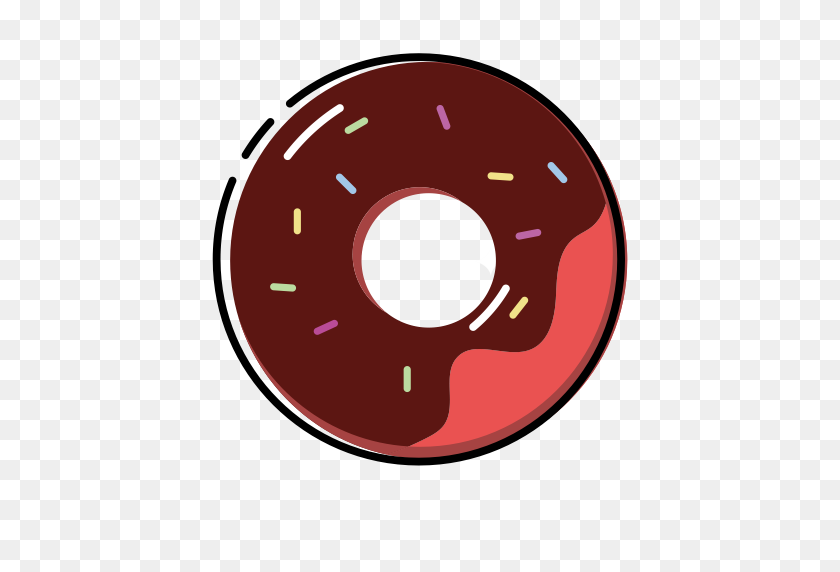 512x512 Doughnut, Fill, Flat Icon With Png And Vector Format For Free - Doughnut PNG