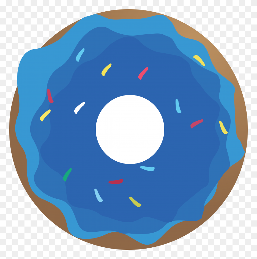 4405x4442 Dougnut Clipart Blue - Пончики С Папой Клипарт