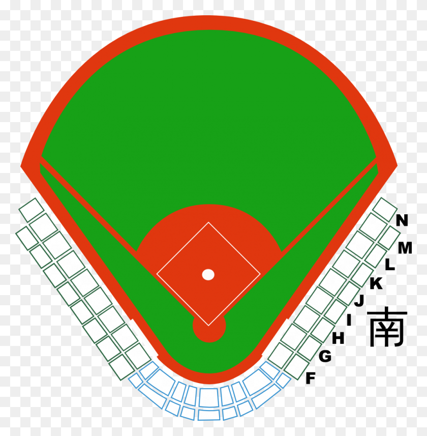 1000x1023 Douliu Baseball Stadium Field Of View Map - Baseball Field PNG