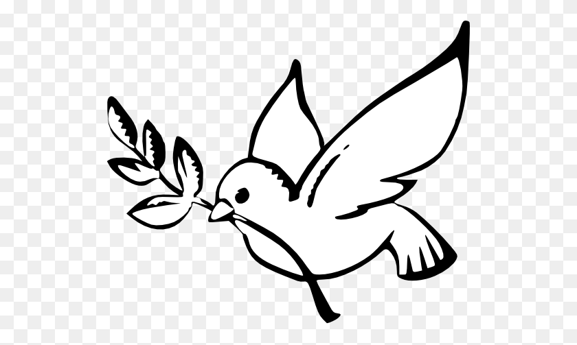 532x443 Dove Clipart Black And White - Peace Sign Clipart Black And White