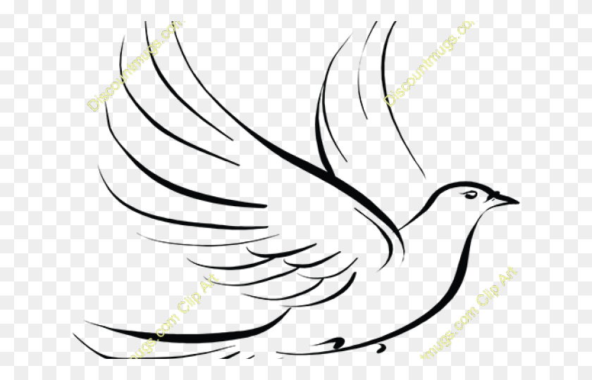 640x480 Dove Clipart Feather - Feather Clipart Black And White