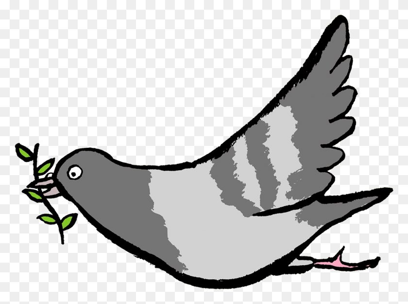 1370x994 Dove Clipart Jean - Pigeon Clipart Black And White