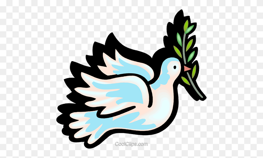 480x445 Dove Of Peace Royalty Free Vector Clip Art Illustration - Peace Dove Clipart