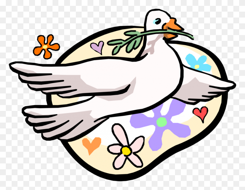 923x700 Dove Of Peace With Olive Branch - Olive Branch Clip Art