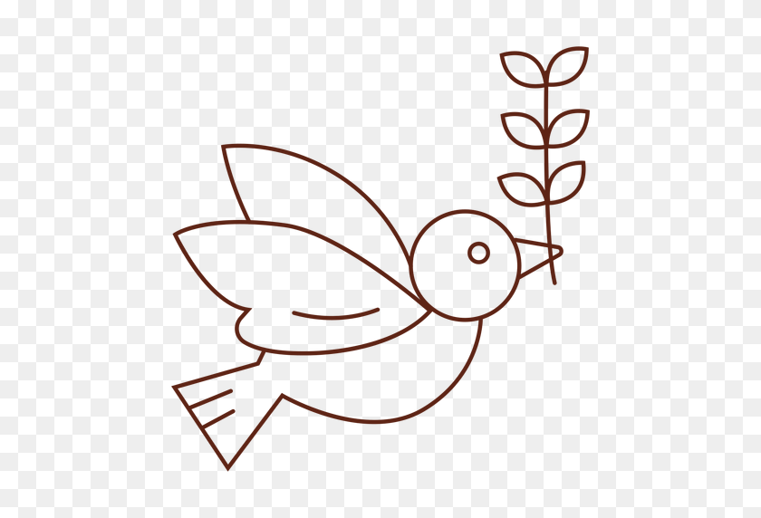 512x512 Dove With Olive Branch Stroke - Dove With Olive Branch Clip Art