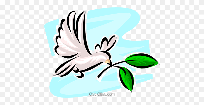 480x374 Doves Of Peace Royalty Free Vector Clip Art Illustration - Peace Dove Clipart