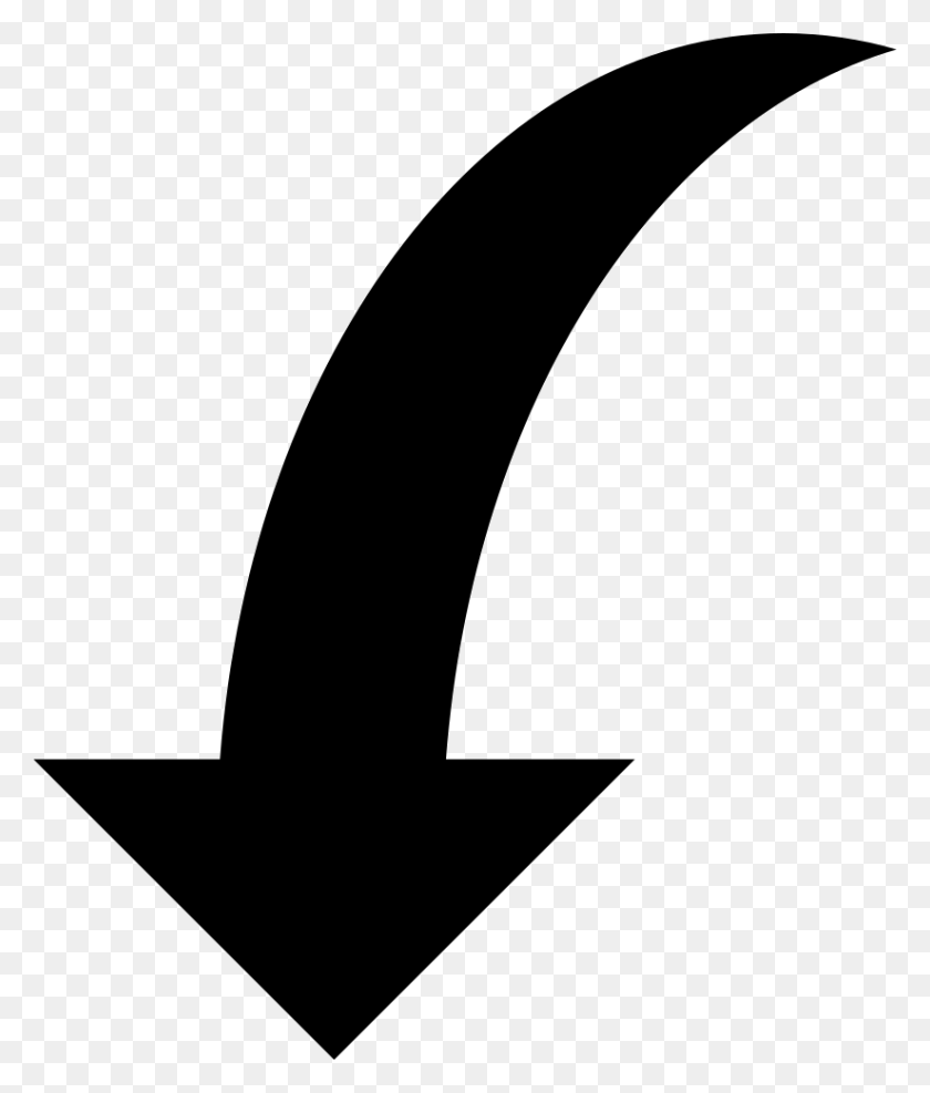 824x980 Down Curved Arrow Png Icon Free Download - North Arrow PNG