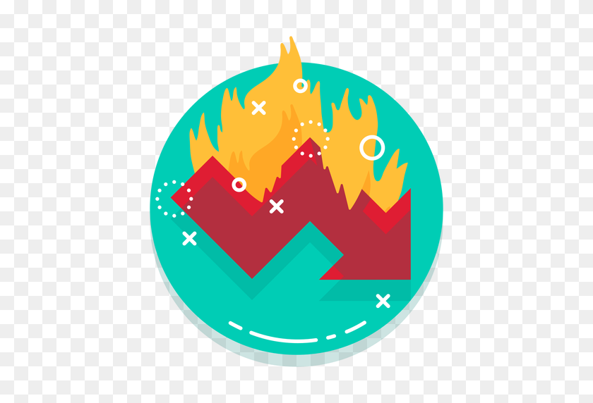 512x512 Down Graph Burn Rate Logo - Burn PNG